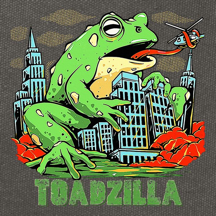 Japanese Toadzilla Monster Frog Attack Cotton Canvas Backpack