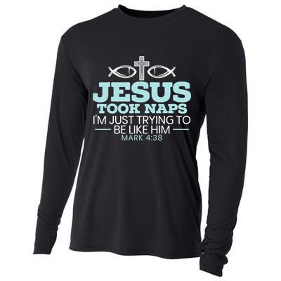 Jesus Took Naps Religious Pastor Bible Scripture Christian Cooling Performance Long Sleeve Crew