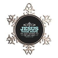 Jesus Took Naps Religious Pastor Bible Scripture Christian Metallic Star Ornament