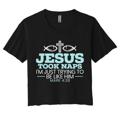 Jesus Took Naps Religious Pastor Bible Scripture Christian Crop Top