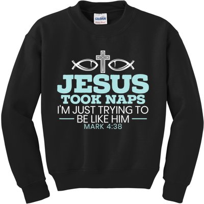 Jesus Took Naps Religious Pastor Bible Scripture Christian Kids Sweatshirt