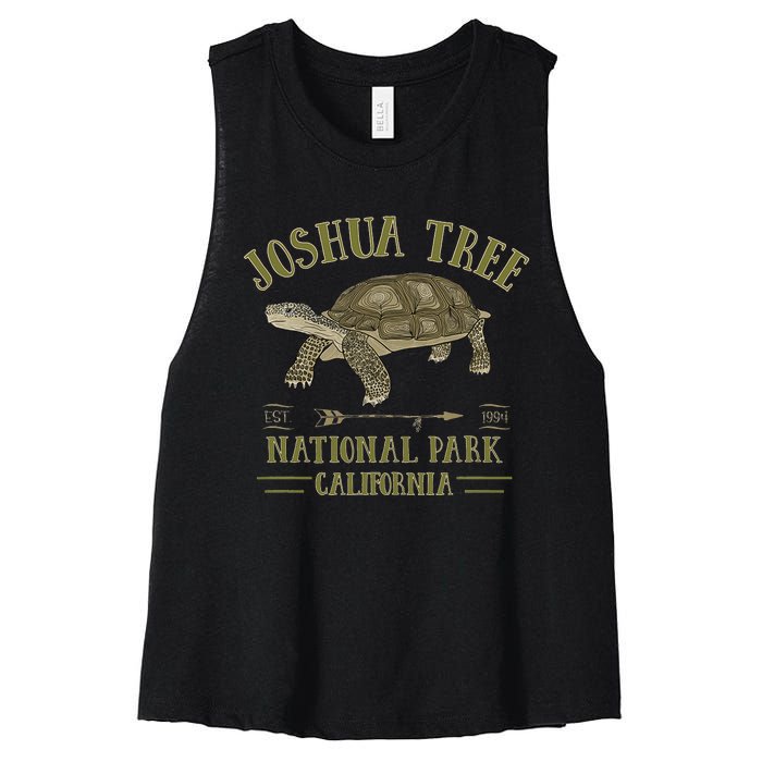 JOSHUA TREE NATIONAL PARK California Desert Turtle Tortoise Women's Racerback Cropped Tank