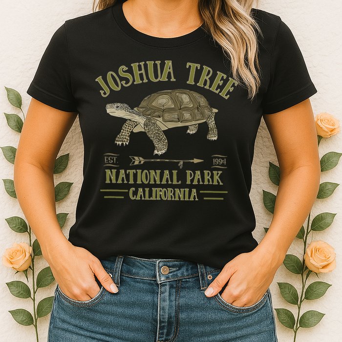 JOSHUA TREE NATIONAL PARK California Desert Turtle Tortoise Womens T-Shirt