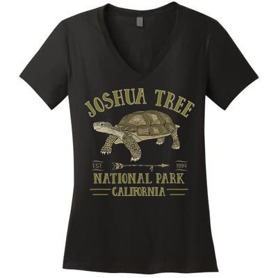 JOSHUA TREE NATIONAL PARK California Desert Turtle Tortoise Women's V-Neck T-Shirt
