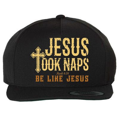 Jesus Took Naps Mark 438 Christian Vintage Faith Wool Snapback Cap