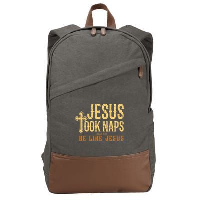 Jesus Took Naps Mark 438 Christian Vintage Faith Cotton Canvas Backpack