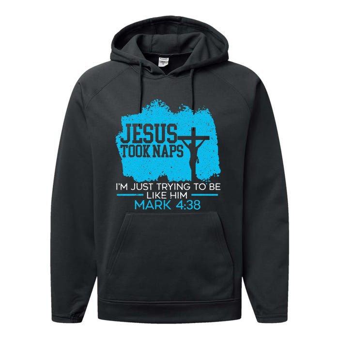 Jesus Took Naps Religious Pastor Bible Scripture Christian Performance Fleece Hoodie