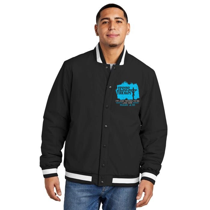 Jesus Took Naps Religious Pastor Bible Scripture Christian Insulated Varsity Jacket