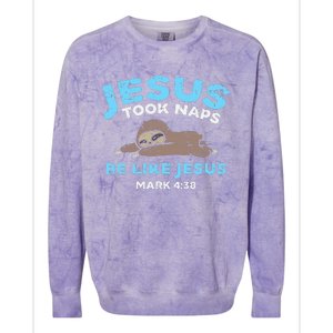 Jesus Took Naps Sloth Bible Verse God Christian Colorblast Crewneck Sweatshirt