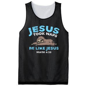 Jesus Took Naps Sloth Bible Verse God Christian Mesh Reversible Basketball Jersey Tank