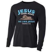 Jesus Took Naps Sloth Bible Verse God Christian Cooling Performance Long Sleeve Crew