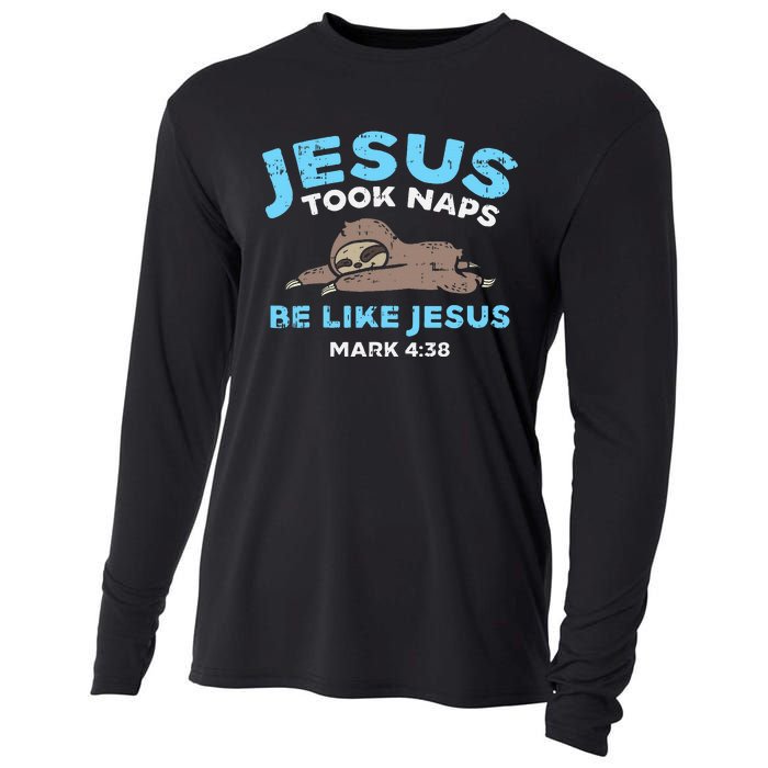 Jesus Took Naps Sloth Bible Verse God Christian Cooling Performance Long Sleeve Crew