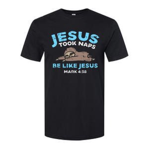 Jesus Took Naps Sloth Bible Verse God Christian Softstyle CVC T-Shirt