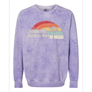 Joshua Tree National Park Retro Adventure Colorblast Crewneck Sweatshirt