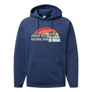 Joshua Tree National Park Retro Adventure Performance Fleece Hoodie