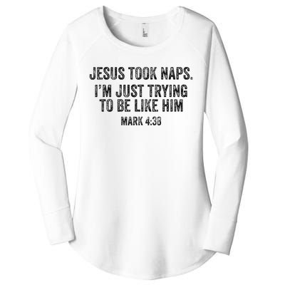 Jesus Took Naps Mark 438 Christian Funny Faith Women's Perfect Tri Tunic Long Sleeve Shirt