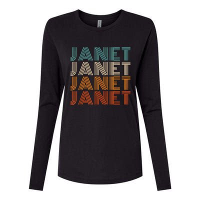 JANET Thing Name Gift Vintage Retro Womens Cotton Relaxed Long Sleeve T-Shirt