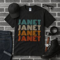 JANET Thing Name Gift Vintage Retro Tall T-Shirt