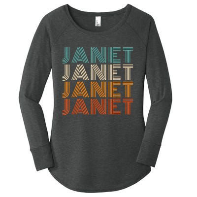 JANET Thing Name Gift Vintage Retro Women's Perfect Tri Tunic Long Sleeve Shirt