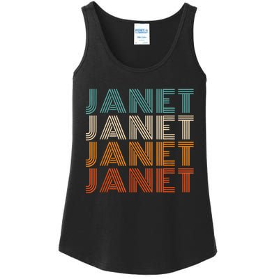 JANET Thing Name Gift Vintage Retro Ladies Essential Tank