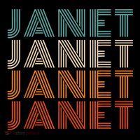 JANET Thing Name Gift Vintage Retro Poster