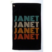 JANET Thing Name Gift Vintage Retro Golf Towel