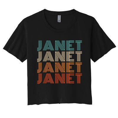 JANET Thing Name Gift Vintage Retro Women's Crop Top Tee