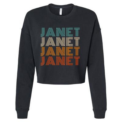 JANET Thing Name Gift Vintage Retro Cropped Pullover Crew