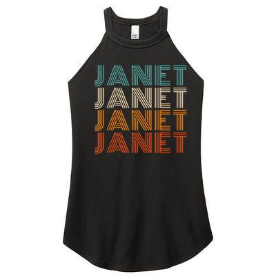 JANET Thing Name Gift Vintage Retro Women's Perfect Tri Rocker Tank