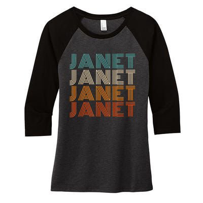 JANET Thing Name Gift Vintage Retro Women's Tri-Blend 3/4-Sleeve Raglan Shirt