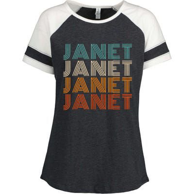 JANET Thing Name Gift Vintage Retro Enza Ladies Jersey Colorblock Tee