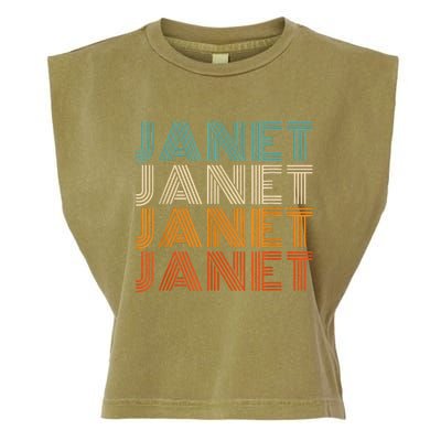 JANET Thing Name Gift Vintage Retro Garment-Dyed Women's Muscle Tee