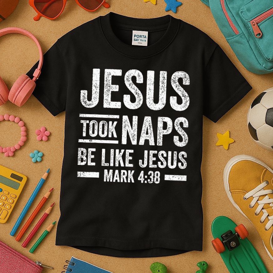 Jesus Took Naps Be Like Jesus Religious Christian Church Kids T-Shirt