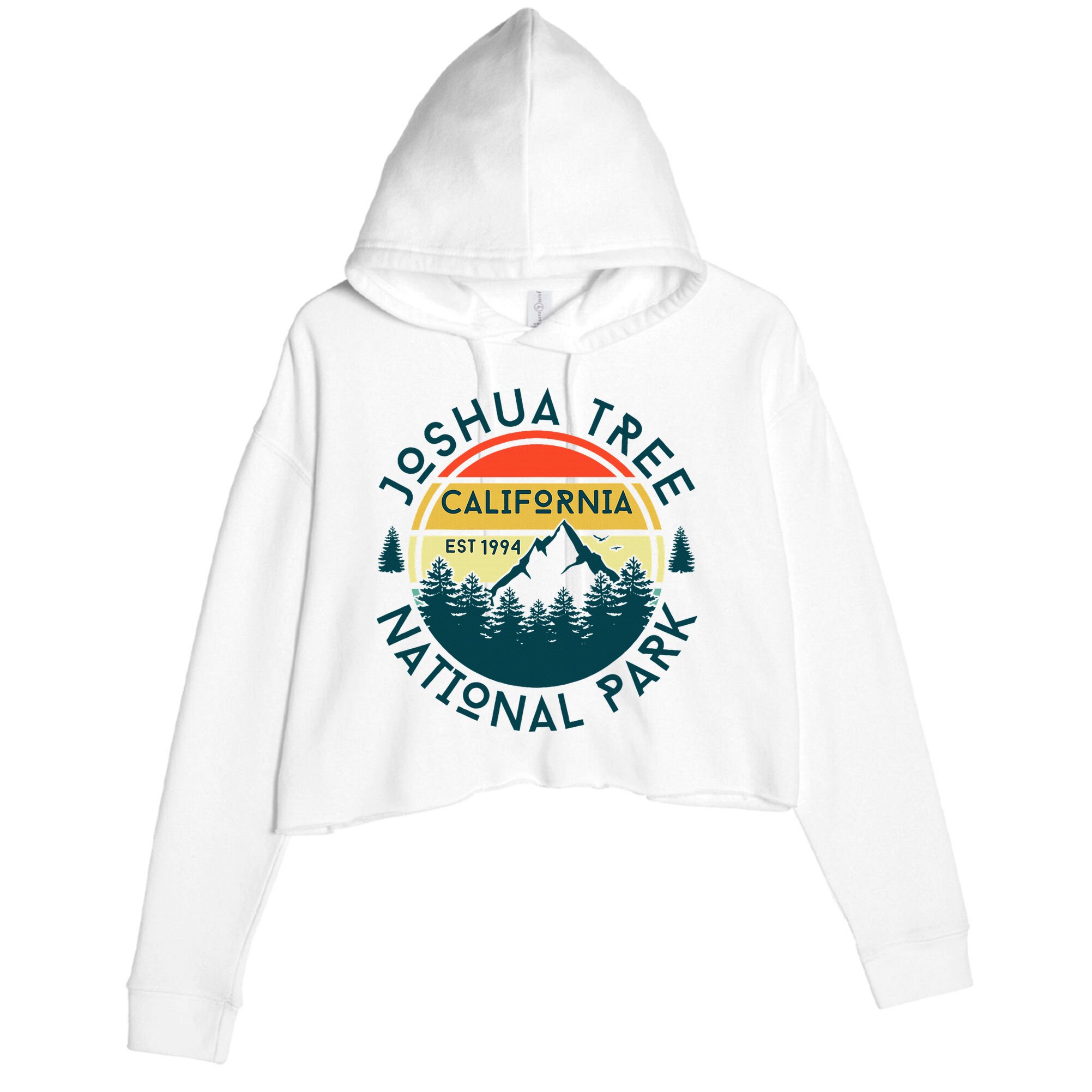 Joshua Tree National Park California Hiking Nature Outdoors Crop Fleece Hoodie