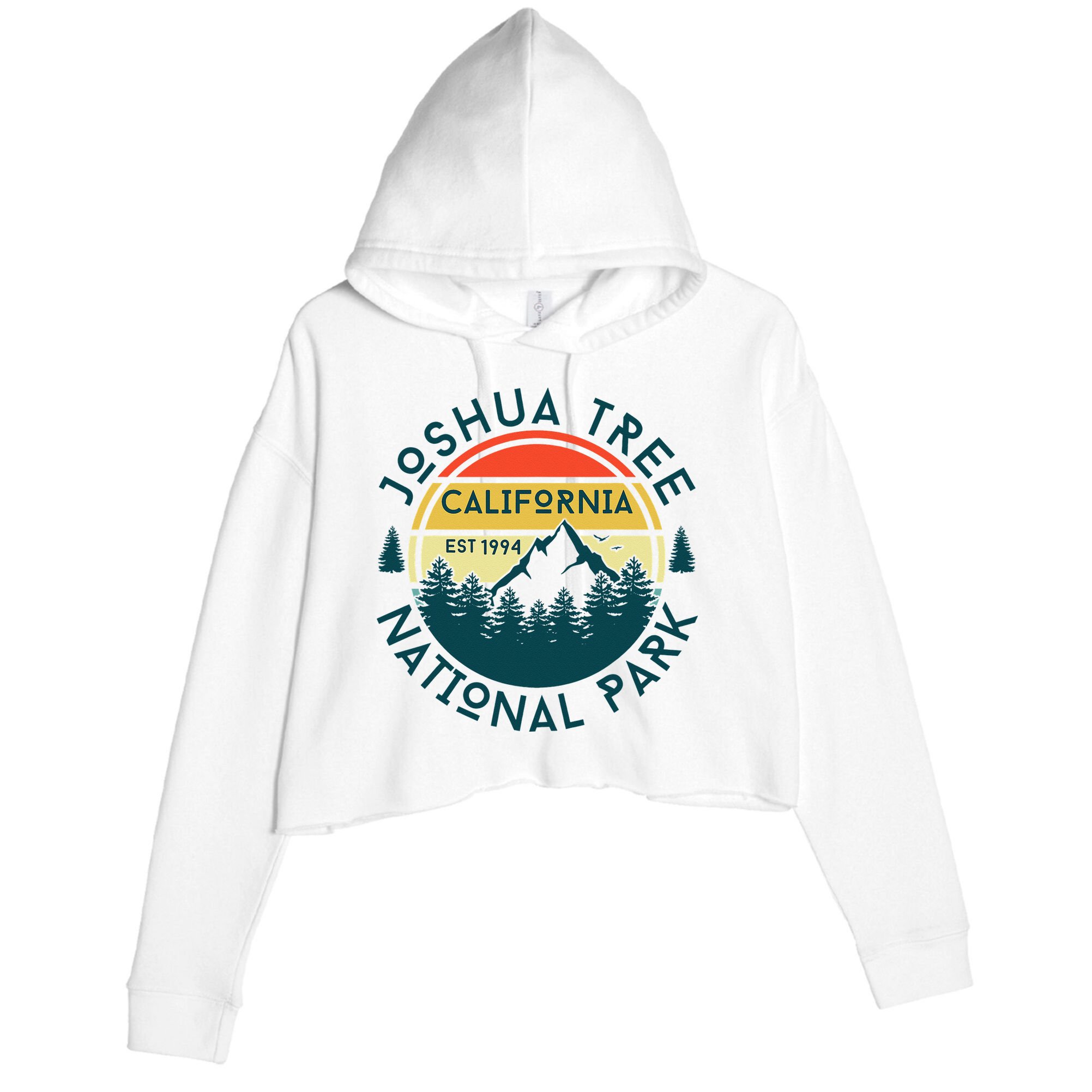 Joshua Tree National Park California Hiking Nature Outdoors Crop Fleece Hoodie