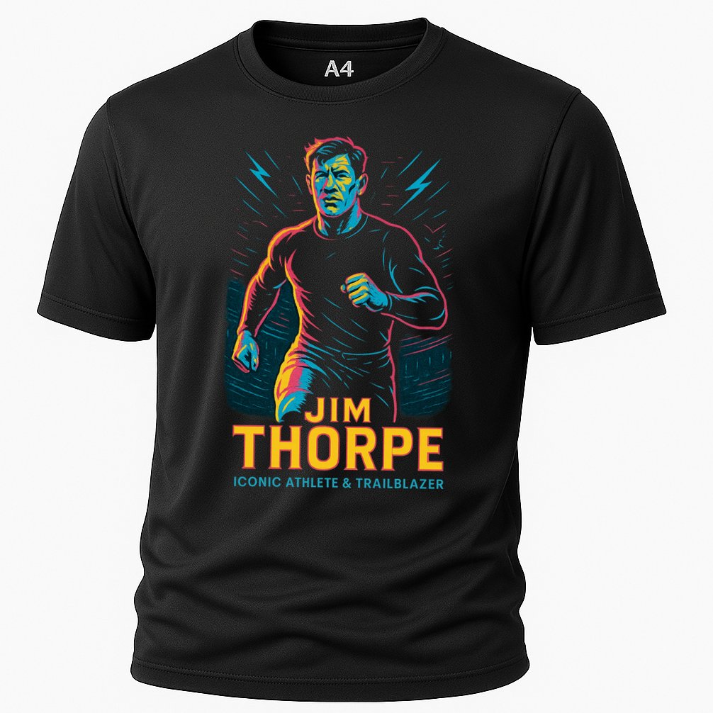 Jim Thorpe Neon Iconic Athlete Cooling Performance Crew T-Shirt