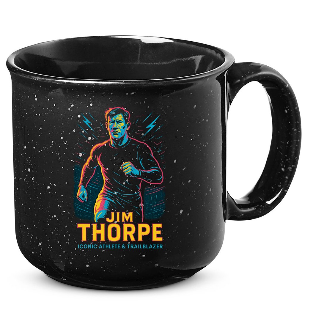Jim Thorpe Neon Iconic Athlete 15oz Campfire Ceramic Mug