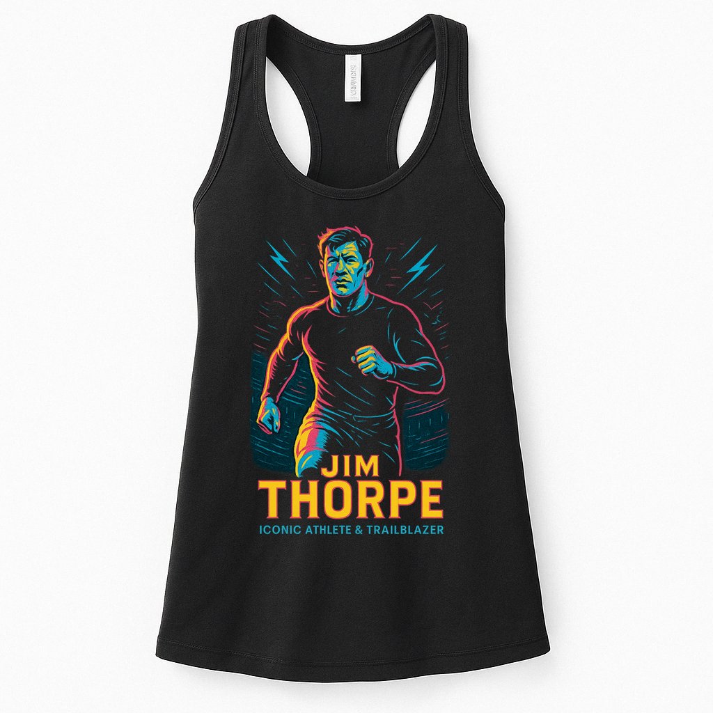 Jim Thorpe Neon Iconic Athlete Womens Tank Top