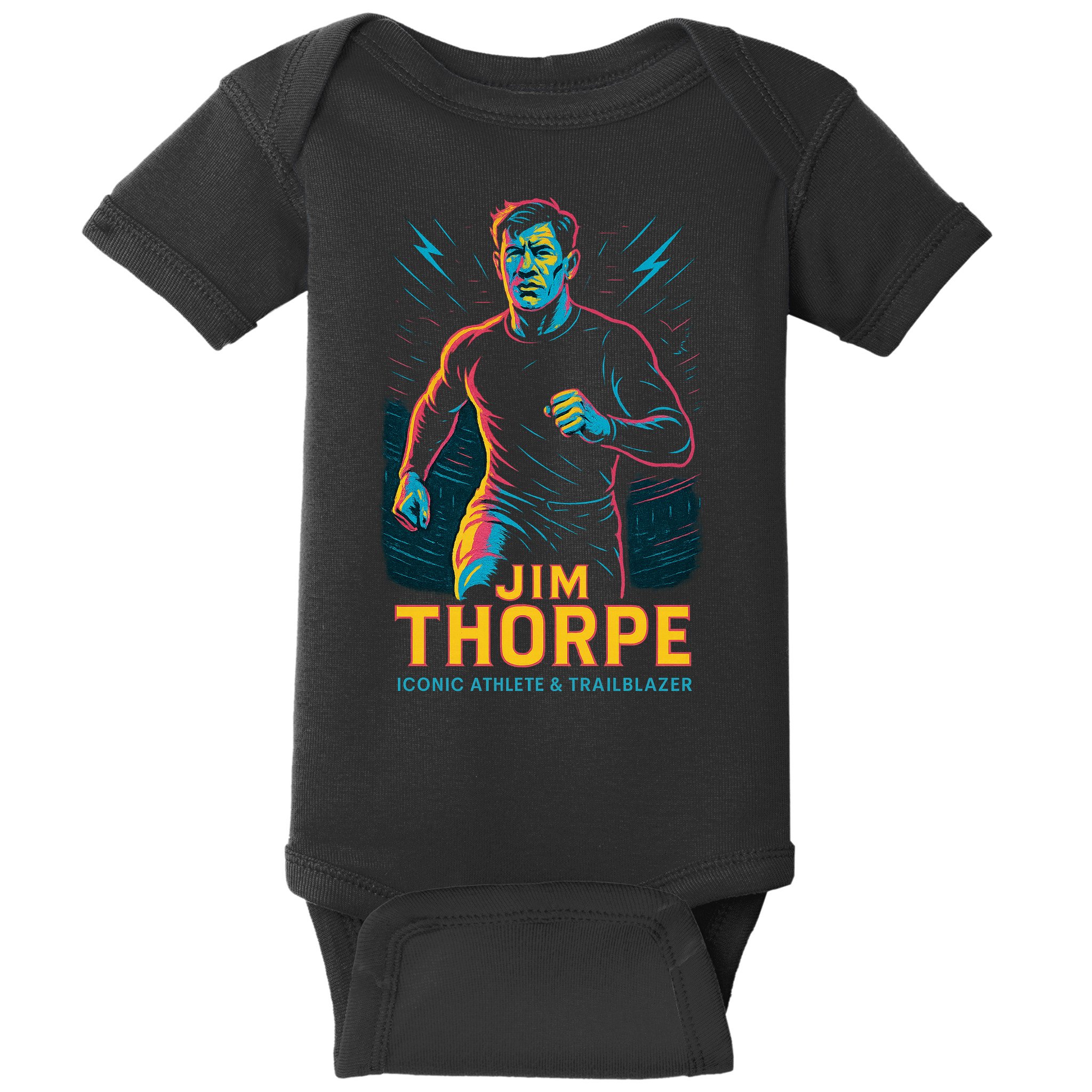 Jim Thorpe Neon Iconic Athlete Baby Bodysuit