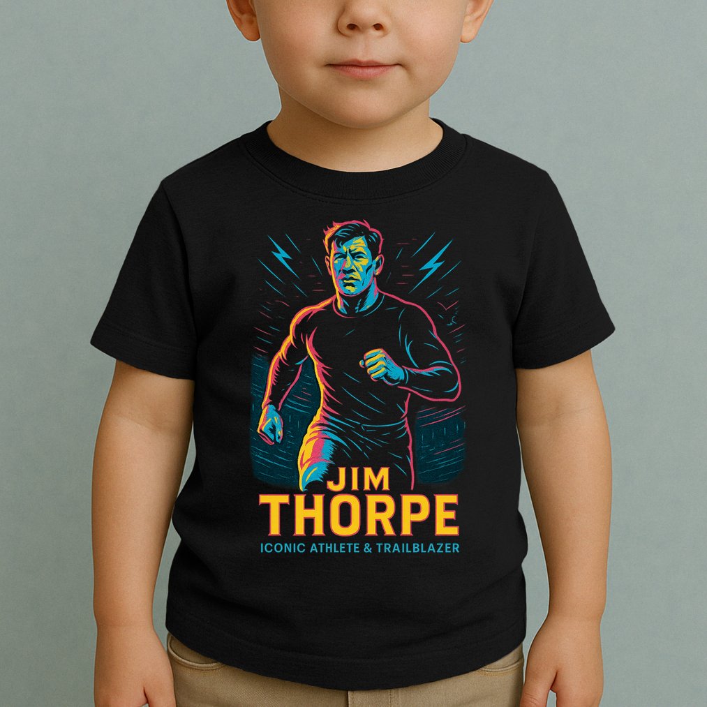 Jim Thorpe Neon Iconic Athlete Toddler T-Shirt