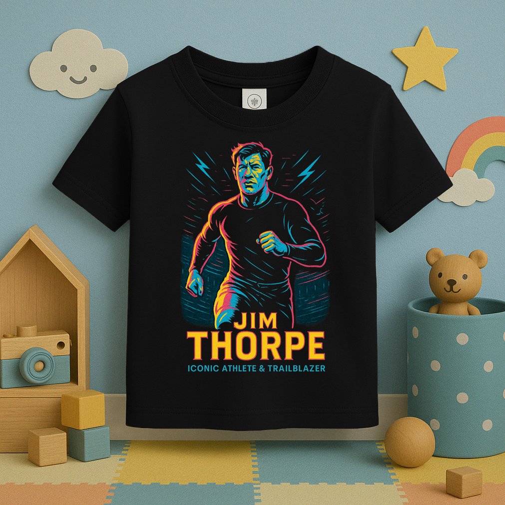 Jim Thorpe Neon Iconic Athlete Toddler T-Shirt