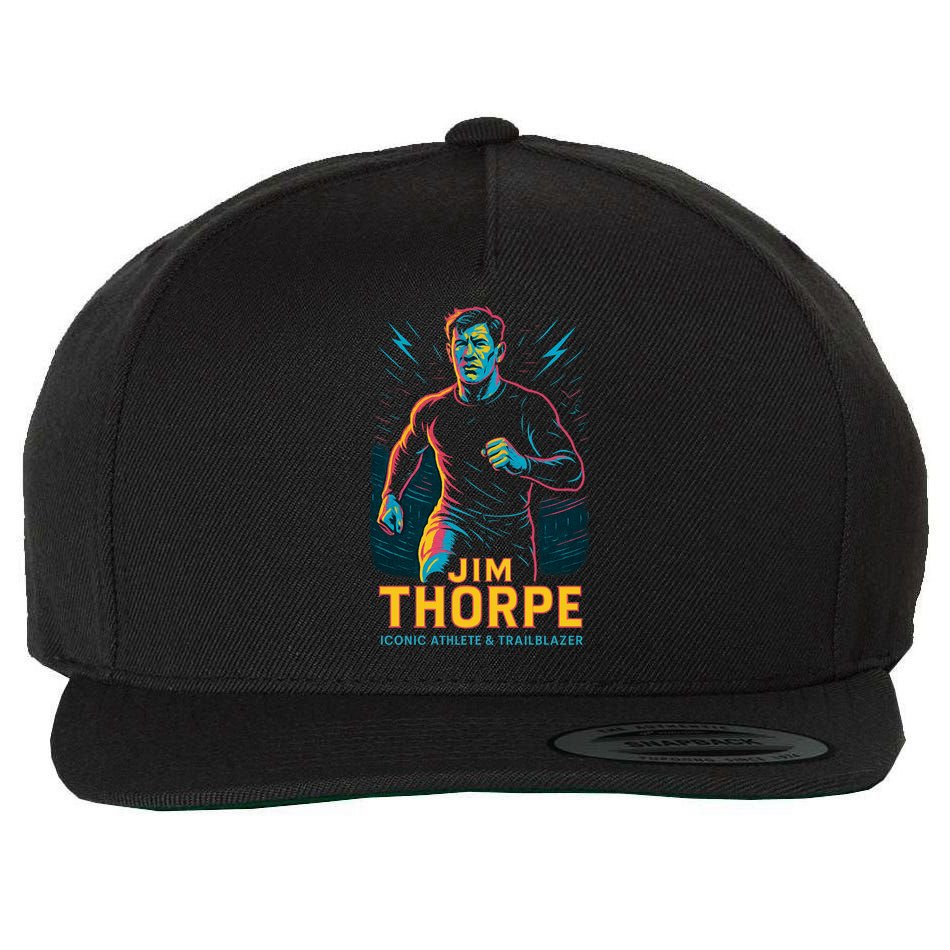 Jim Thorpe Neon Iconic Athlete Wool Snapback Cap