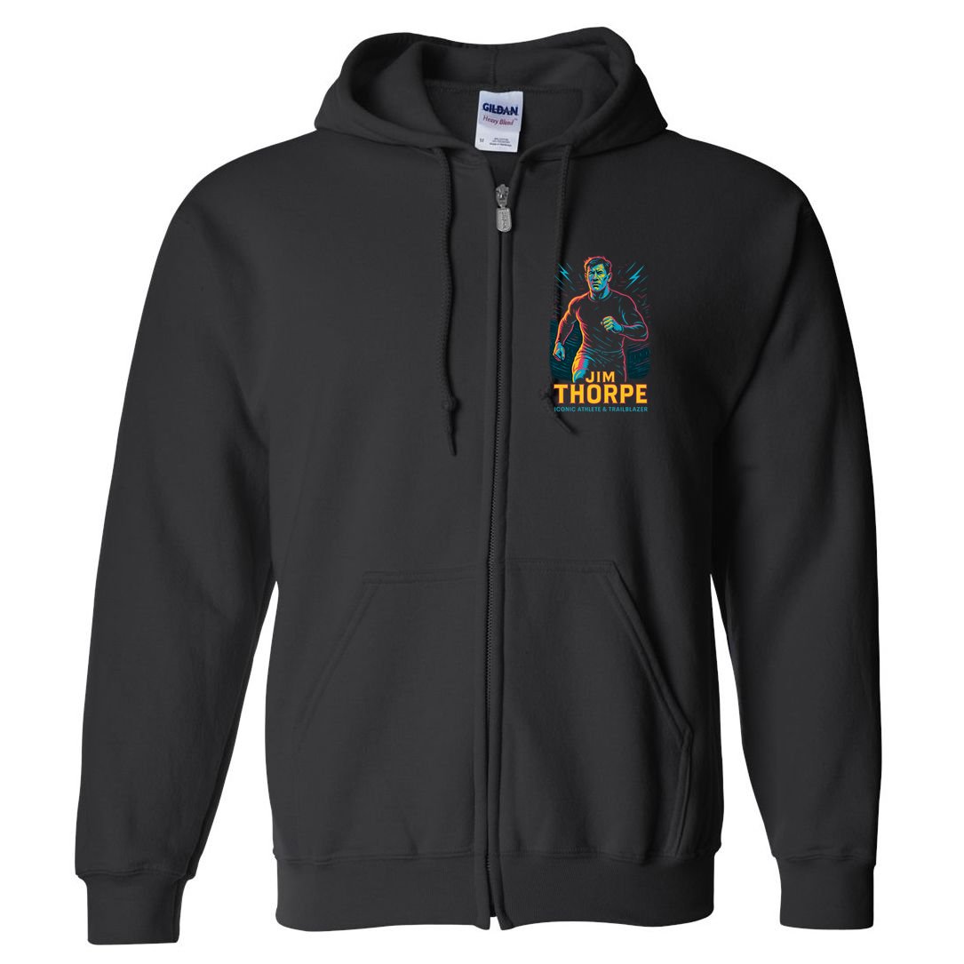 Jim Thorpe Neon Iconic Athlete Full Zip Hoodie