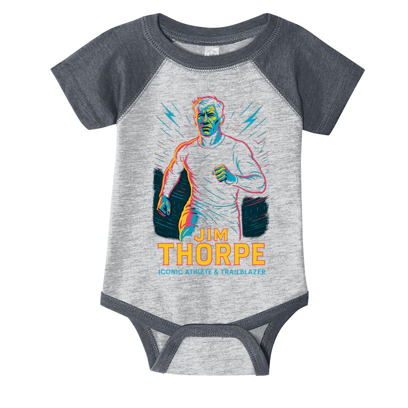 Jim Thorpe Neon Iconic Athlete Infant Baby Jersey Bodysuit