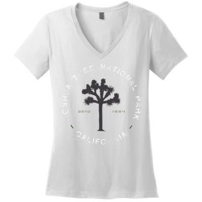 Joshua Tree National Park Retro Vintage Graphic Women's V-Neck T-Shirt