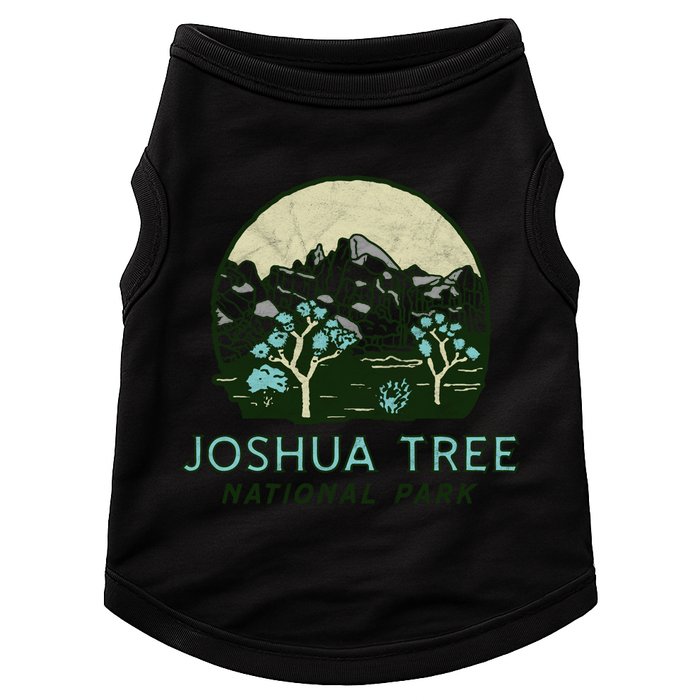 Joshua Tree National Park Vintage Mountains And Trees Sketch Gift Doggie Tank