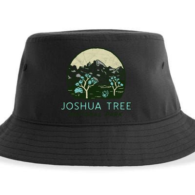 Joshua Tree National Park Vintage Mountains And Trees Sketch Gift Sustainable Bucket Hat