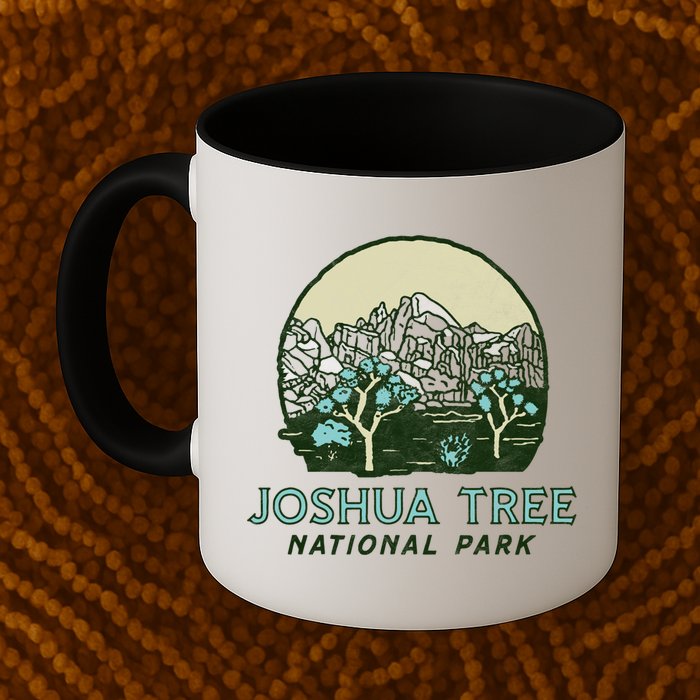 Joshua Tree National Park Vintage Mountains And Trees Sketch Gift Mug