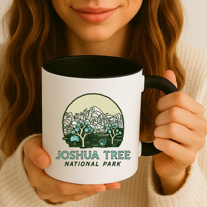 Joshua Tree National Park Vintage Mountains And Trees Sketch Gift Mug