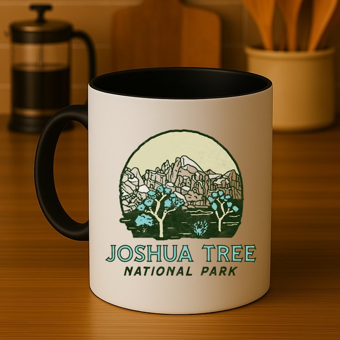 Joshua Tree National Park Vintage Mountains And Trees Sketch Gift Mug